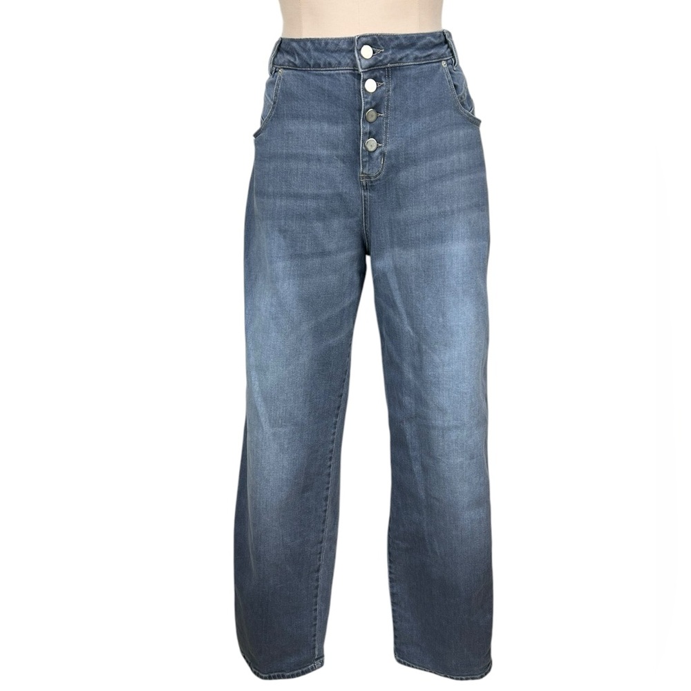 Wrap London High-Waisted Blue Jeans - Size:US10/UK14